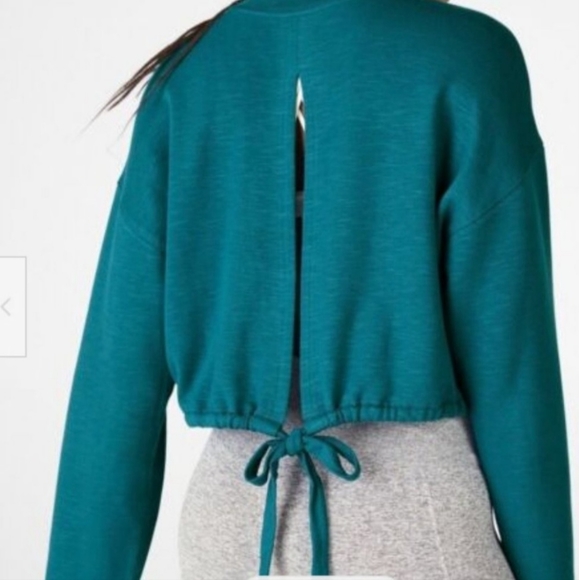 Fabletics Tie-Back Sweatshirt, 3x, Blue - Picture 1 of 8